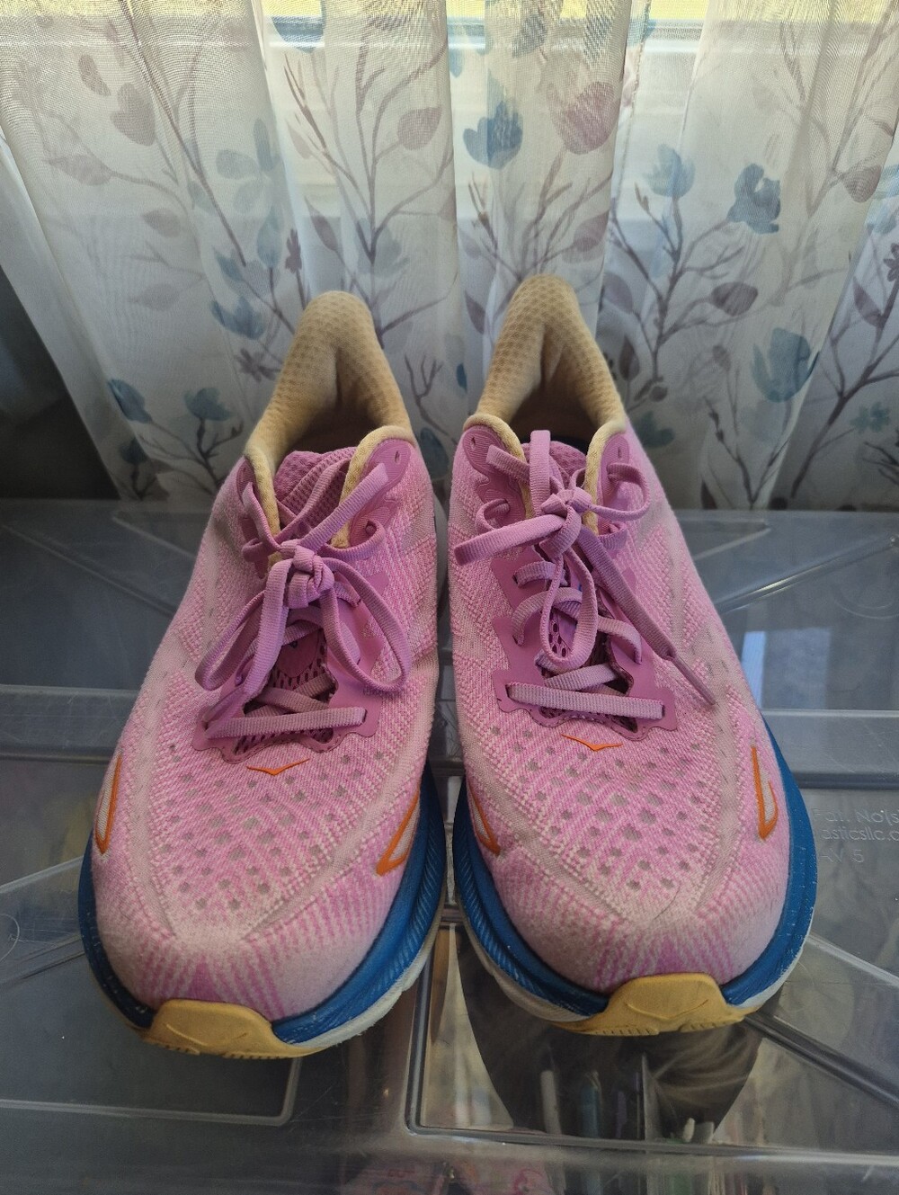 Hoka Women's Pink and Blue Road Running Shoes - Picture 6 of 7